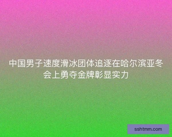 中国男子速度滑冰团体追逐在哈尔滨亚冬会上勇夺金牌彰显实力 中国男子速度滑冰团体追逐在哈尔滨亚冬会上勇夺金牌彰显实力